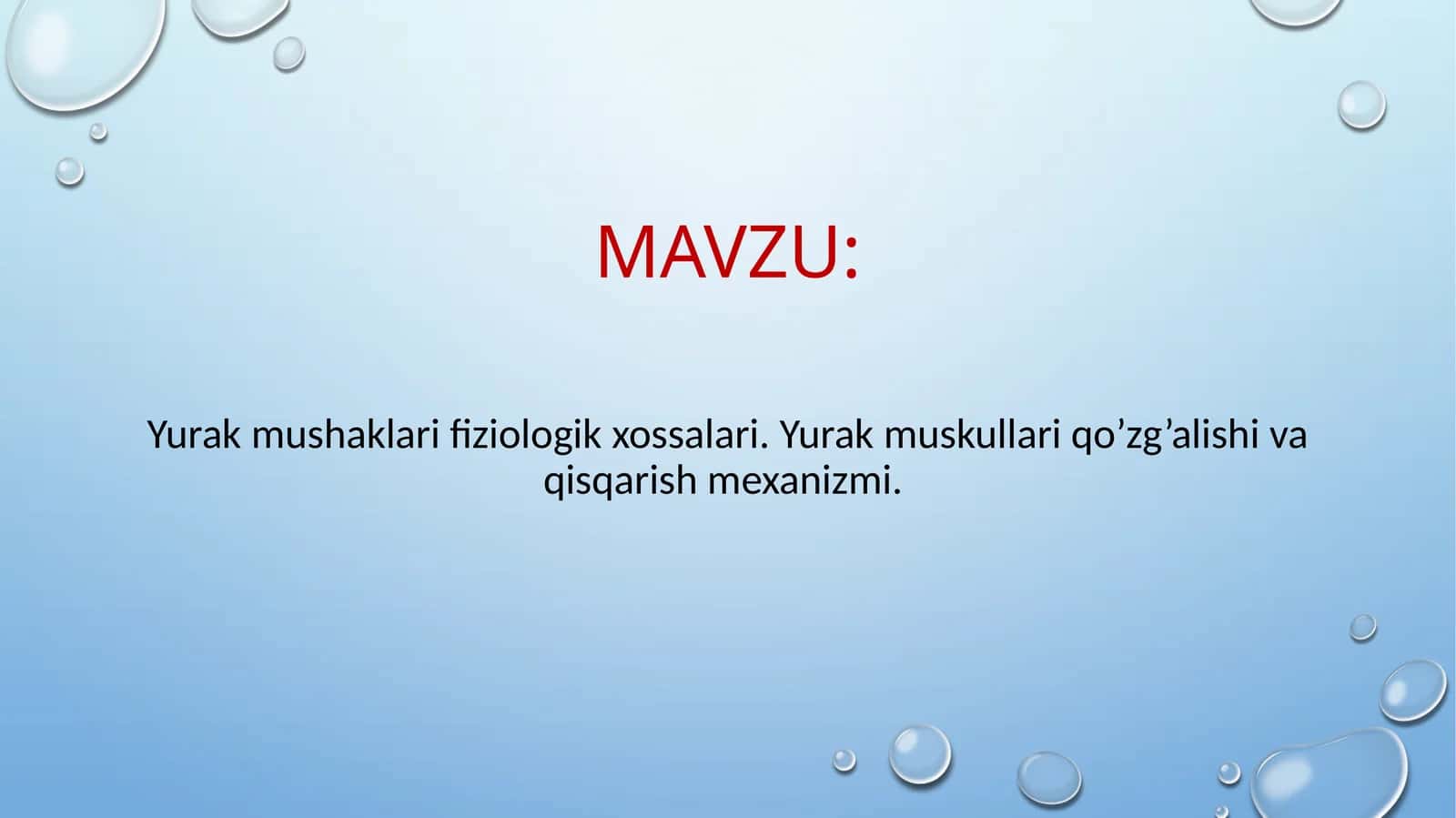 Yurak mushaklari fiziologik xossalari. Yurak muskullari qo’zg’alishi va qisqarish mexanizmi.