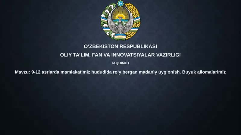 9-12-asrlar dagi madaniy yuksalish