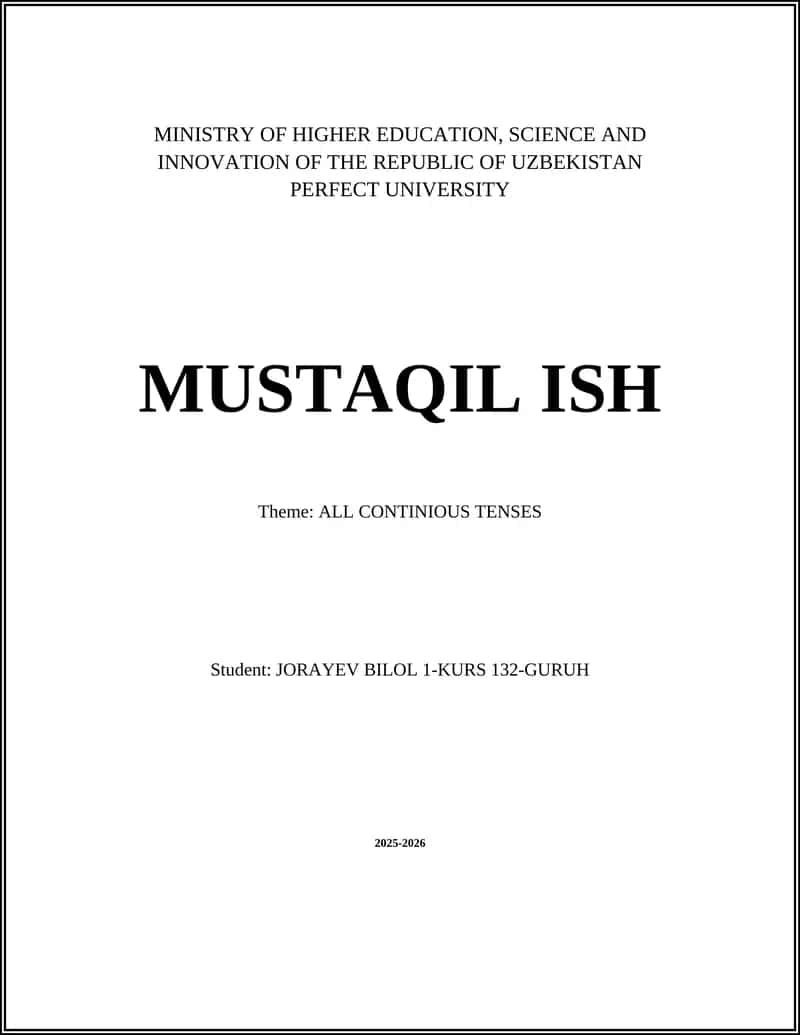 PERFECT UNIVERSITY - MUSTAQIL ISH