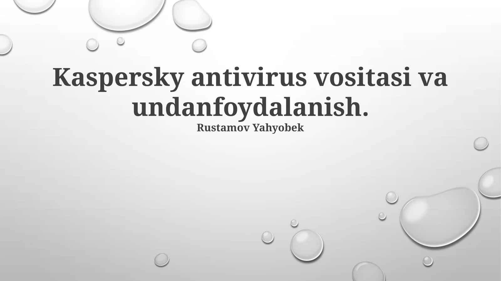 Kaspersky Antivirus Dasturi