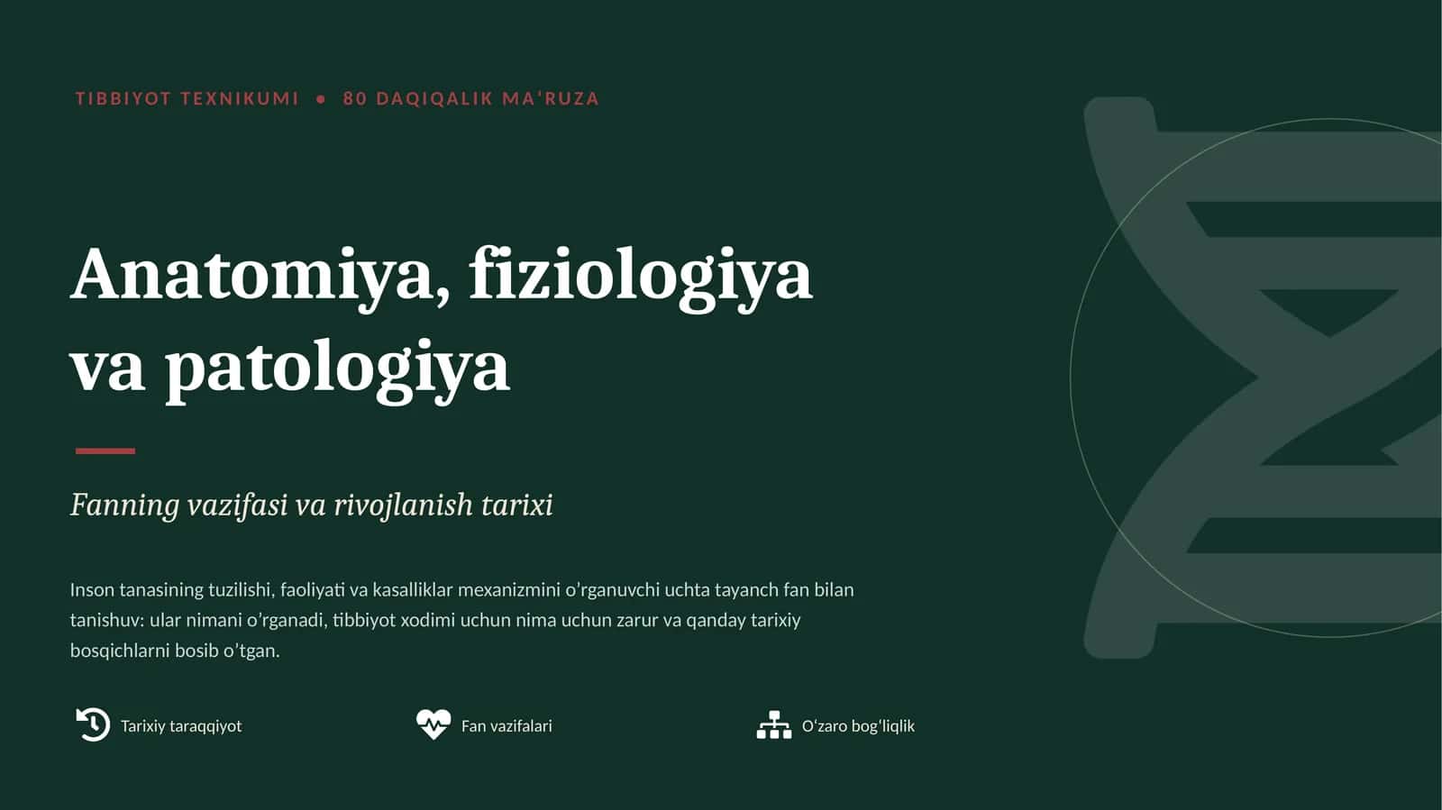 Tibbiyot Texnikumi 80 Daqiqalik Ma'ruza