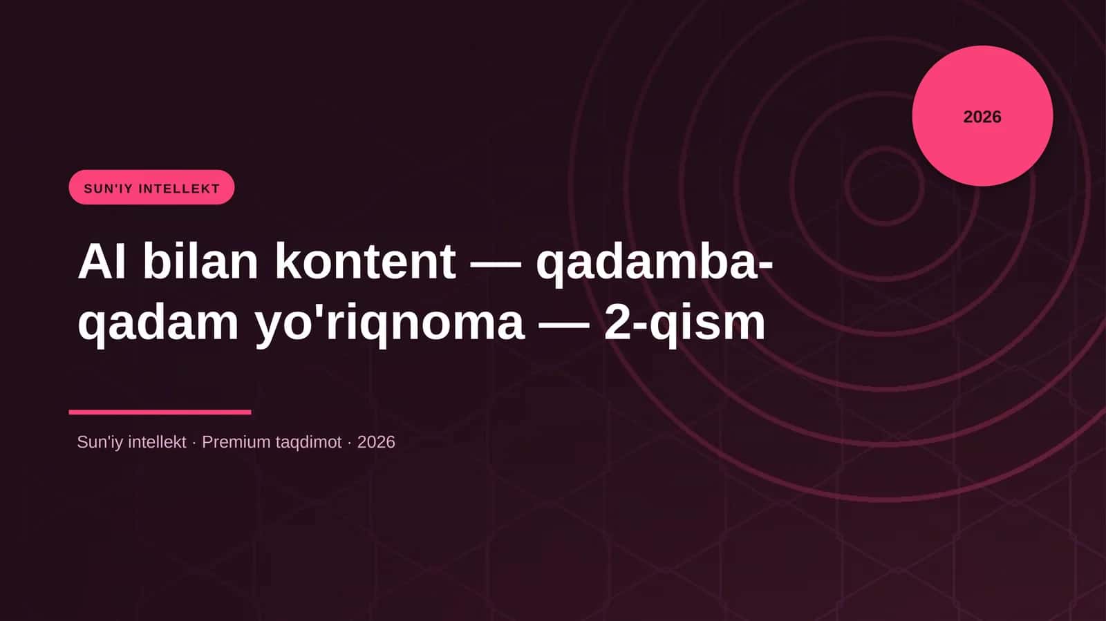 AI bilan kontent — qadamba-qadam yo'riqnoma — 2-qism