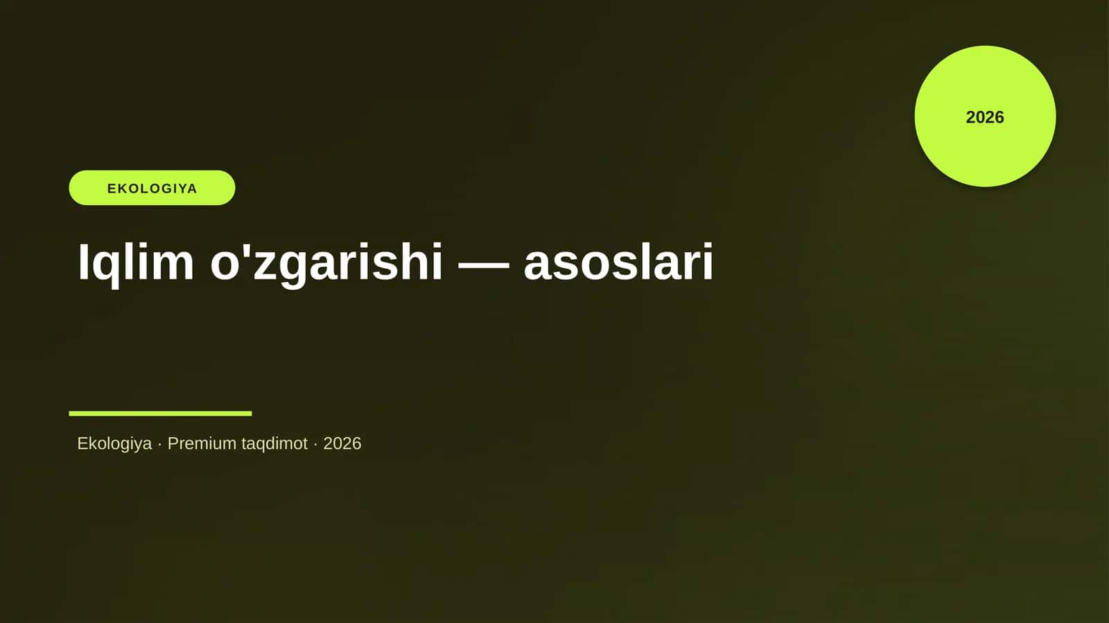 Iqlim o'zgarishi — asoslari