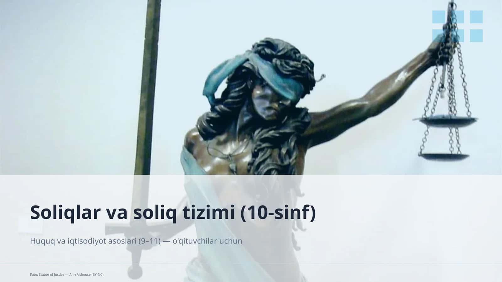 Huquq va iqtisodiyot asoslari (9–11) — o'qituvchilar uchun