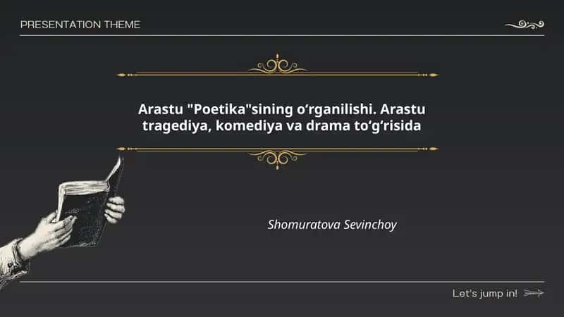Arastu "Poetika"sining oʻrganilishi