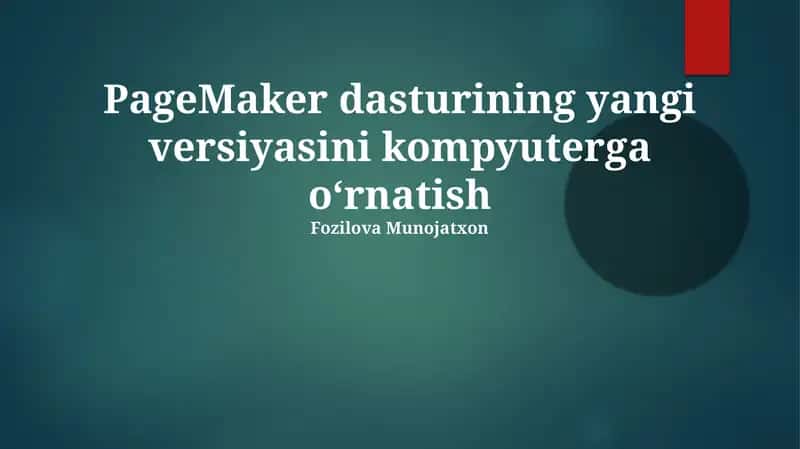 PageMaker dasturining yangi versiyasi