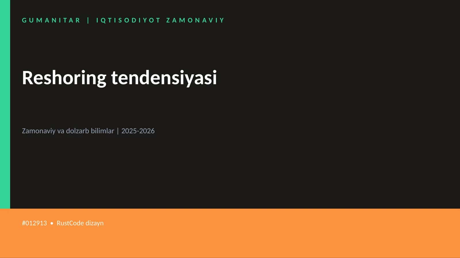 Reshoring tendensiyasi