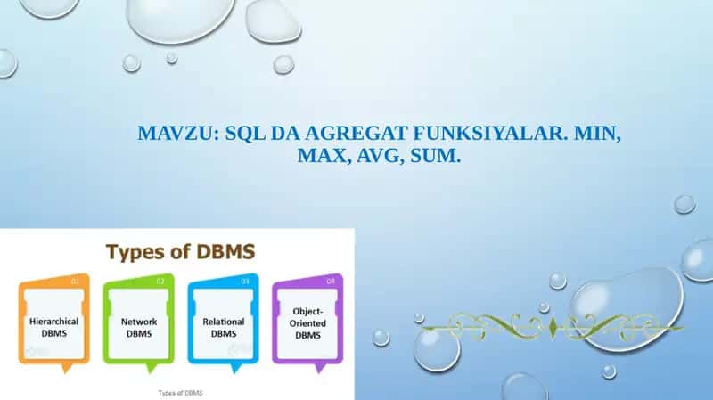 SQL da Agregat funksiyalar