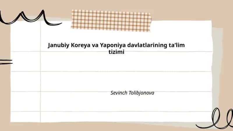 Janubiy Koreya va Yaponiya davlatlarining taʼlim tizimi