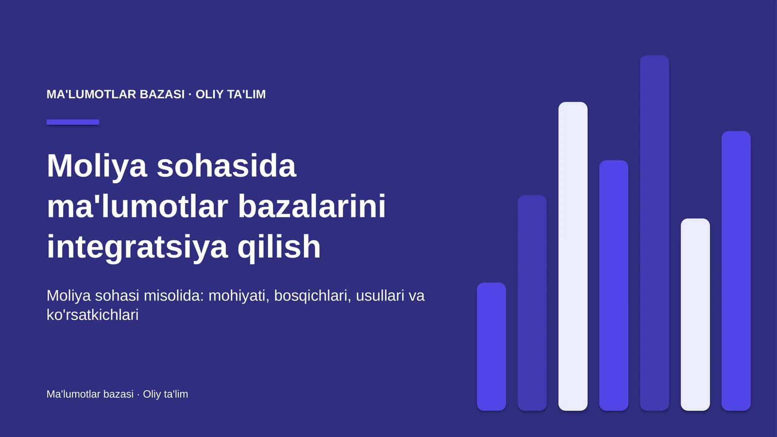 moliya sohasida ma'lumotlar bazalarini integratsiya qilish 6916
