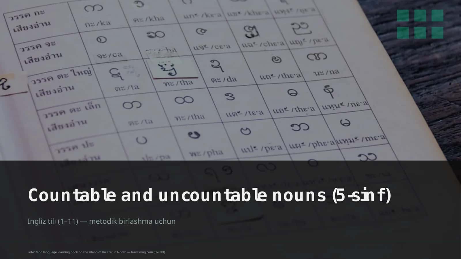 Countable and uncountable nouns (5-sinf)
