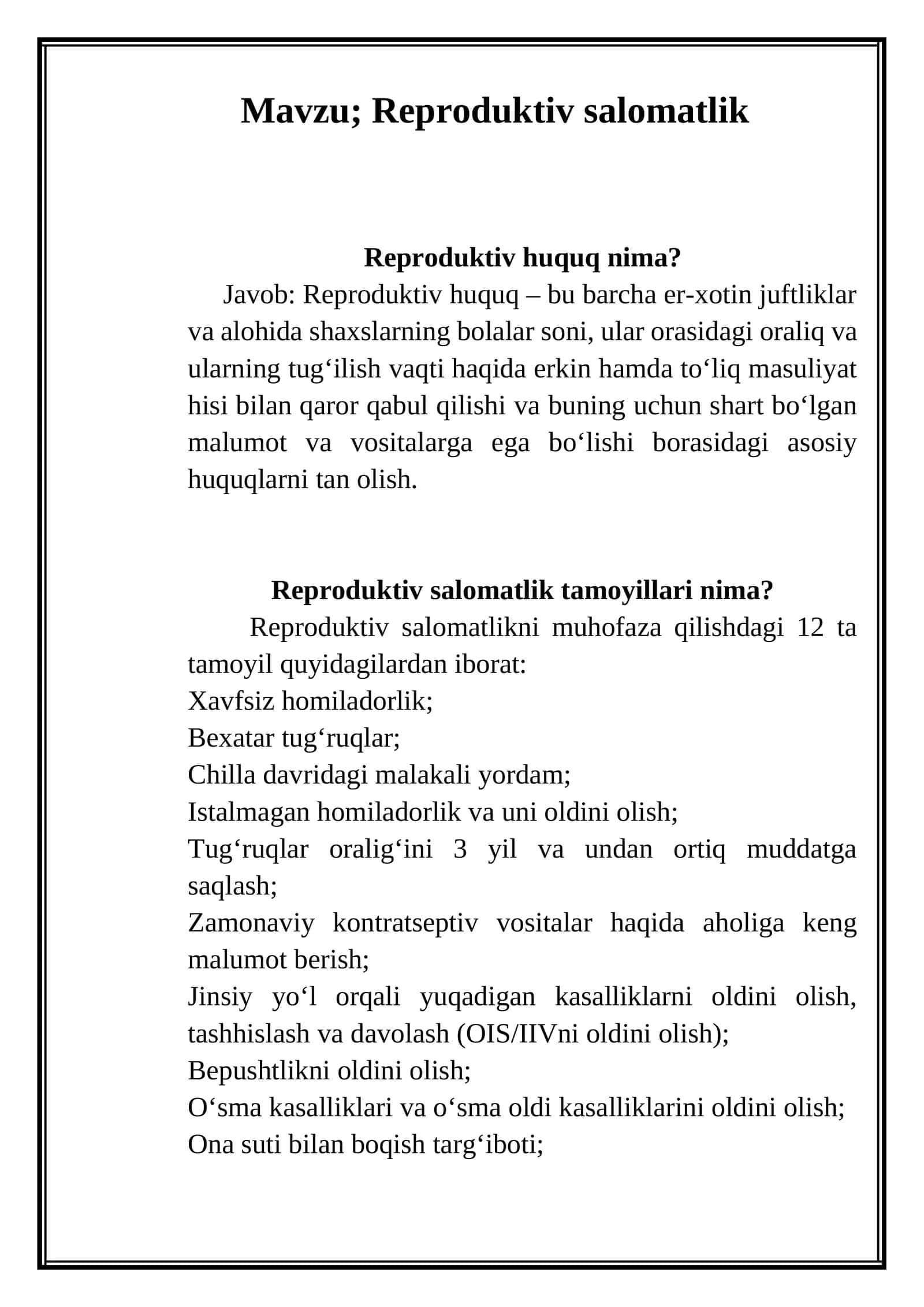 Reproduktiv salomatlik