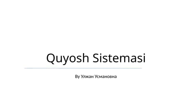 Quyosh Sistemasi