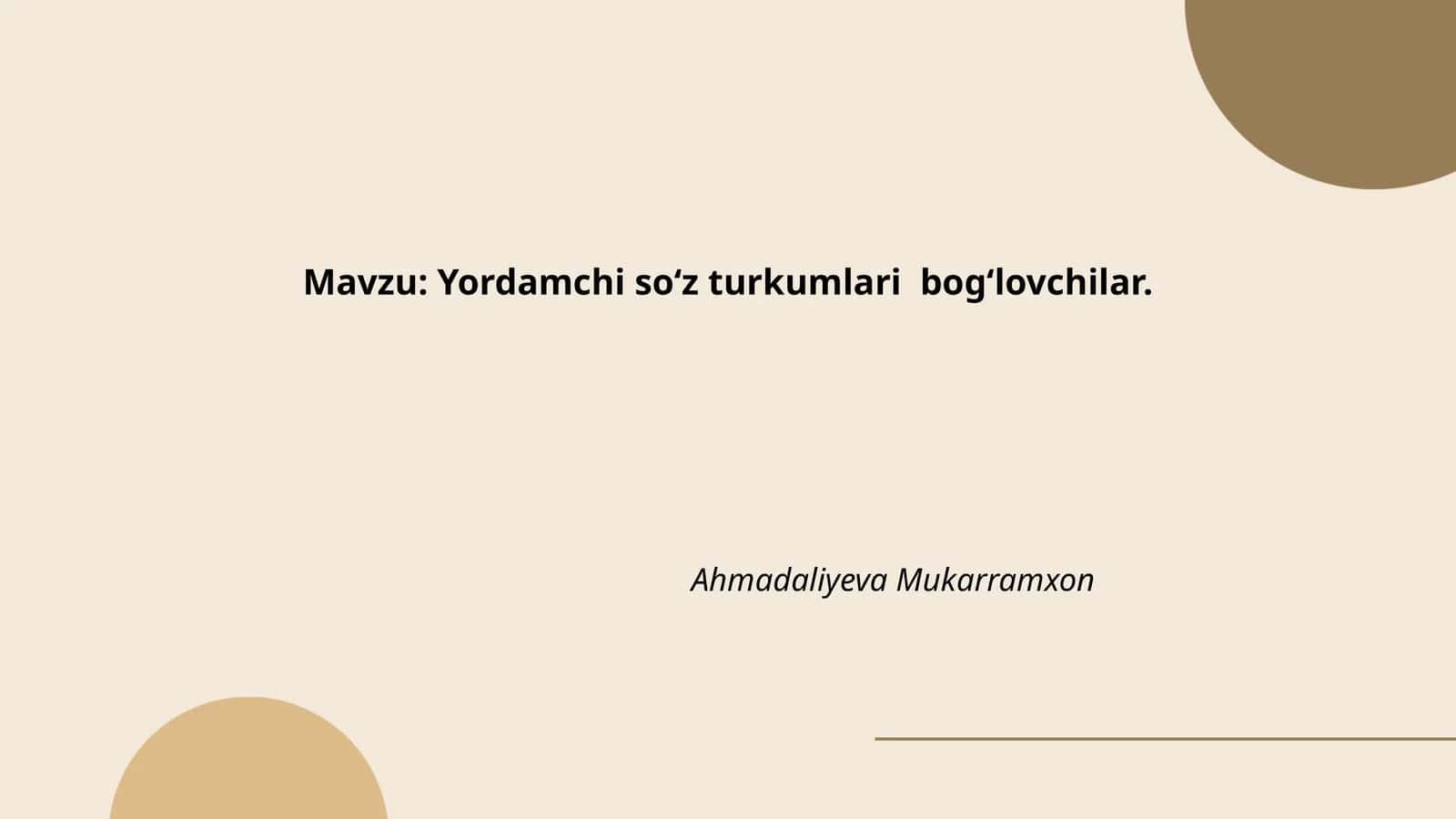 Yordamchi so‘z turkumlari bog‘lovchilar