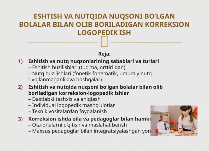 Korreksion-logopedik ishlar
