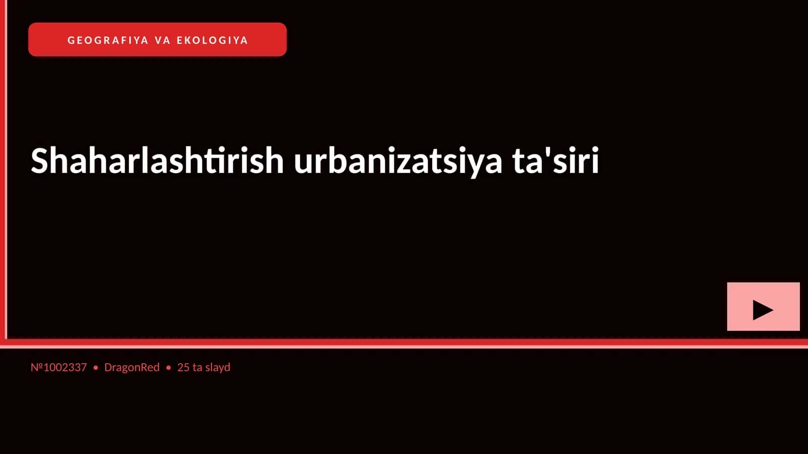 Shaharlashtirish urbanizatsiya ta'siri