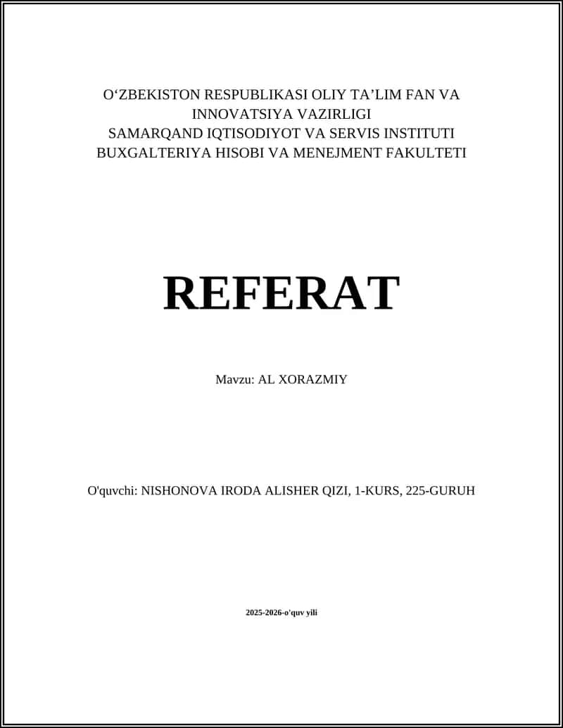 AL XORAZMIY