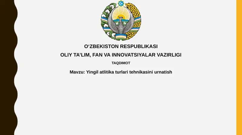 Yengil atletika jihozlarini o'rnatish