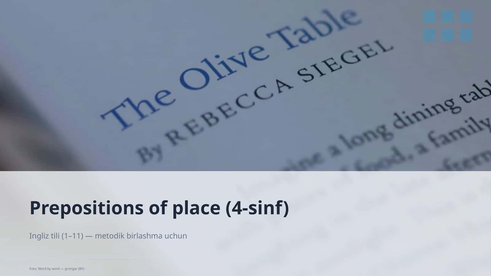 Prepositions of place (4-sinf)