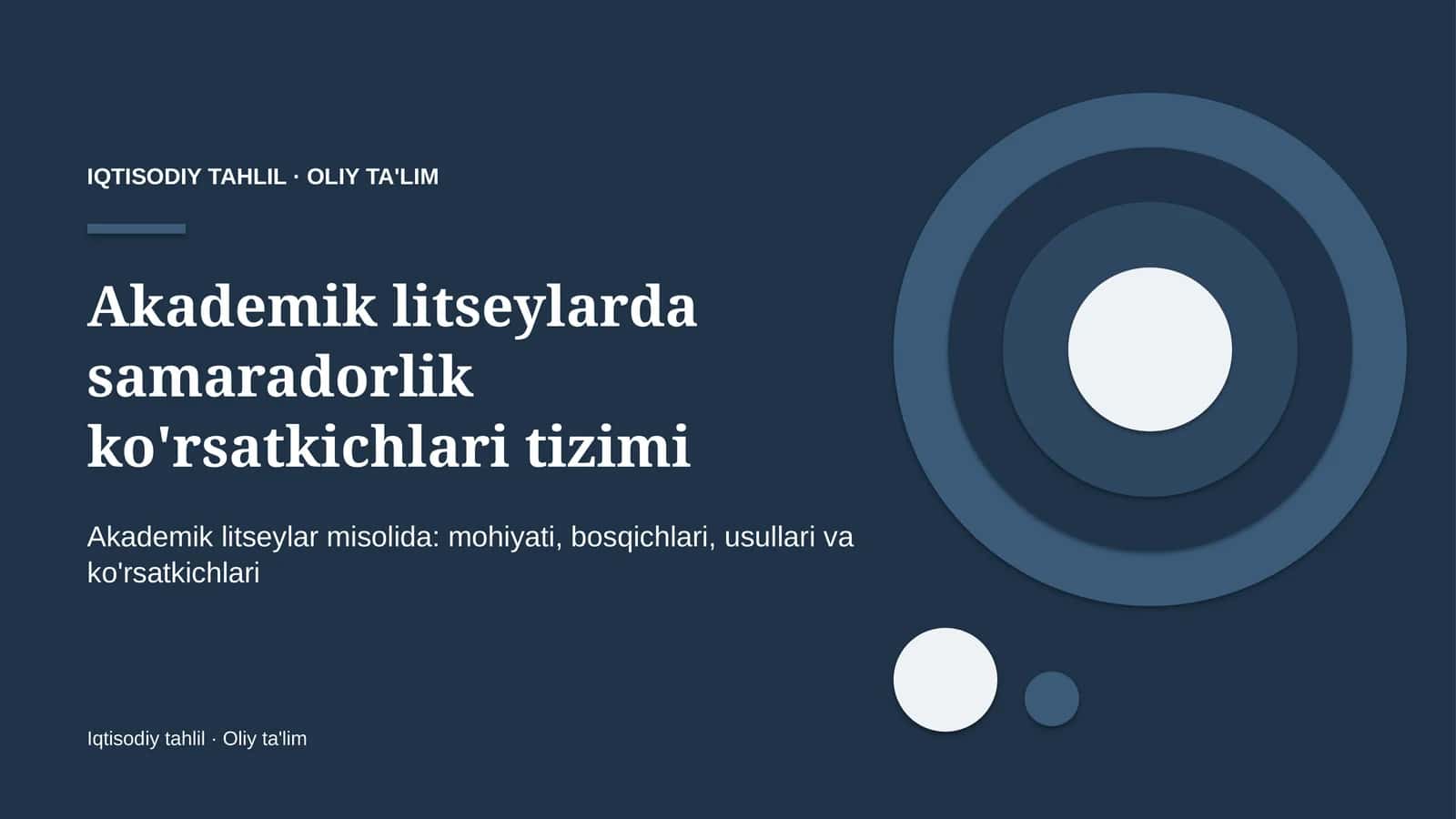 Akademik litseylarda samaradorlik ko'rsatkichlari tizimi