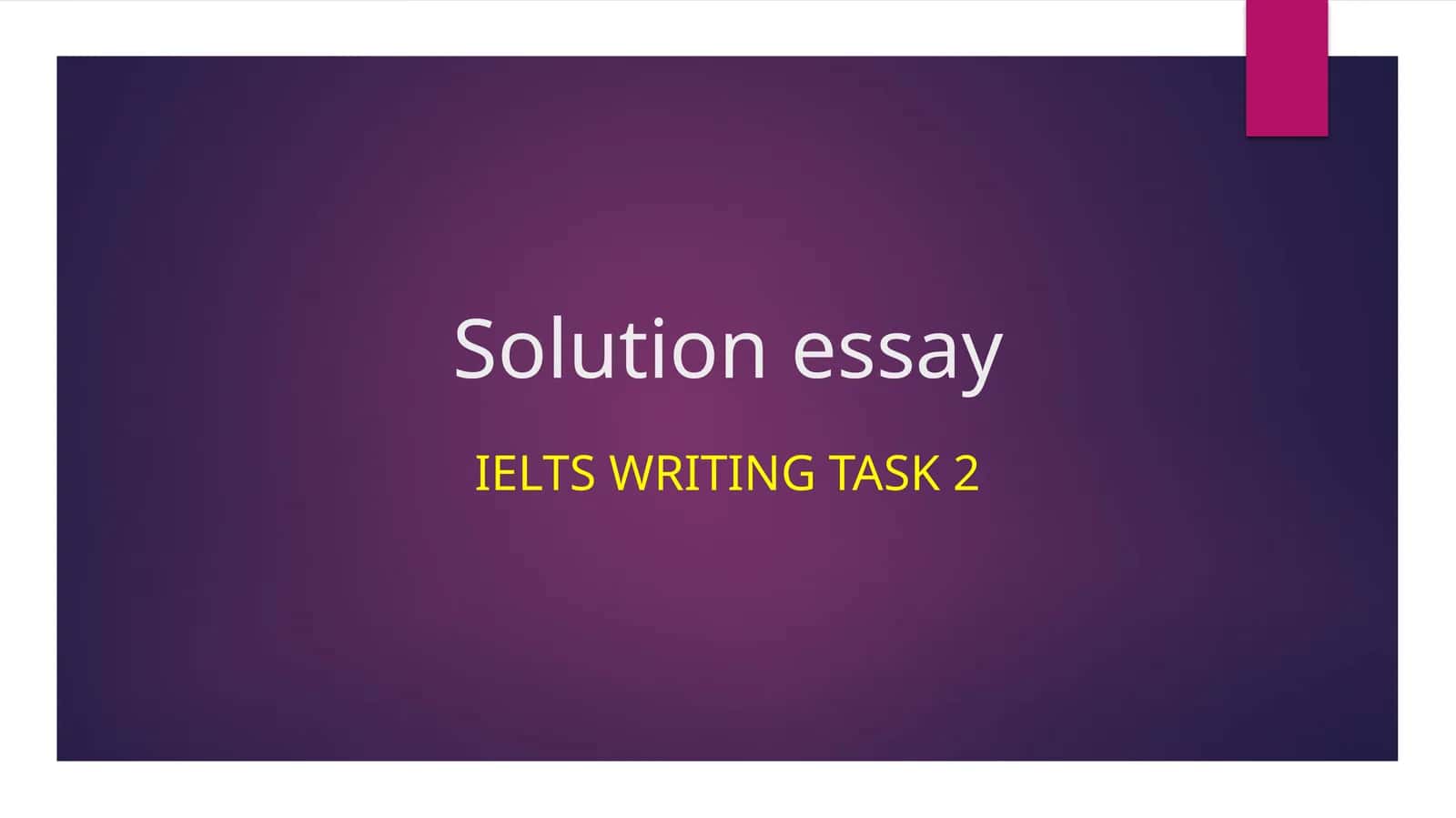 Solution essay