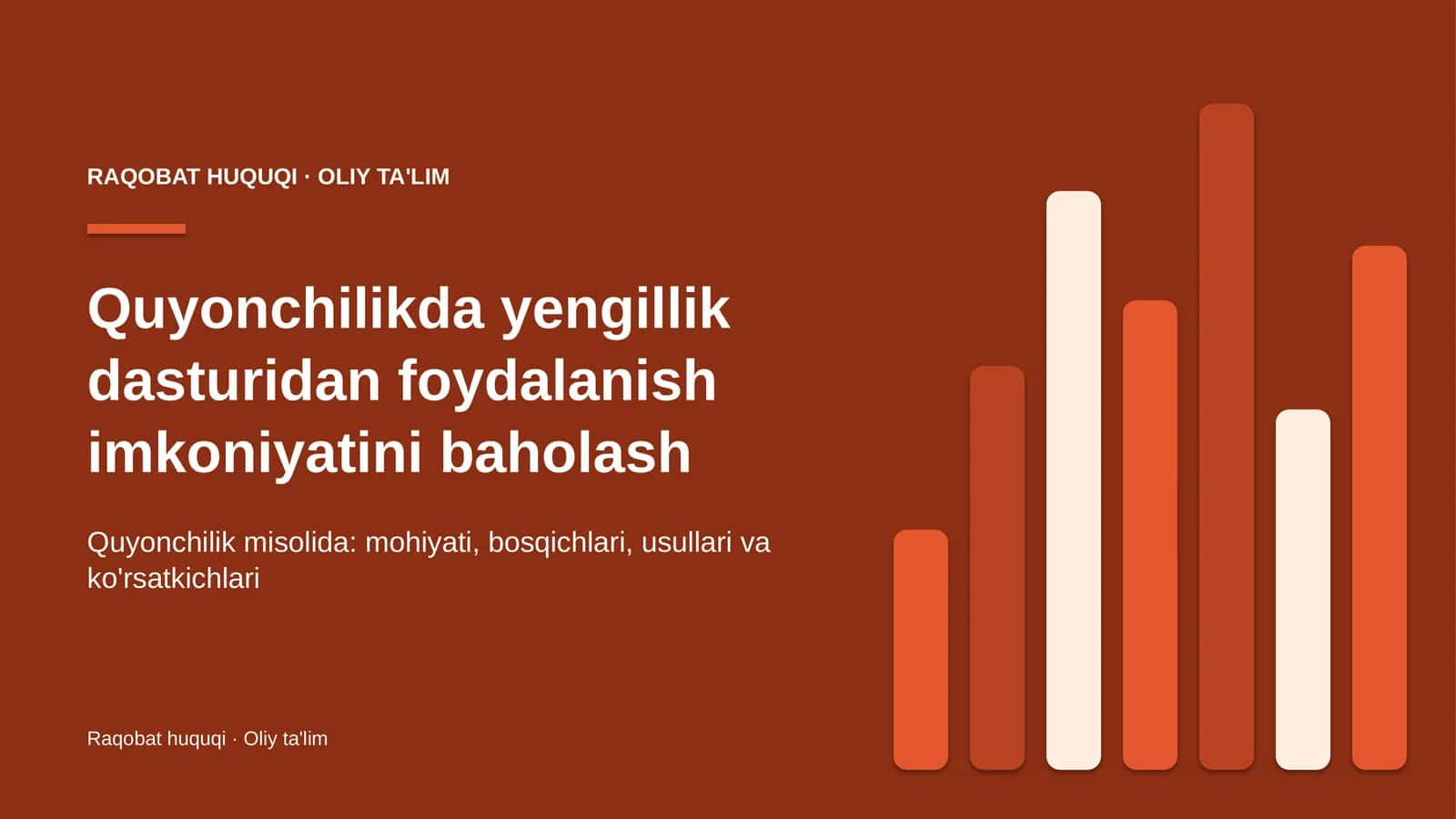 quyonchilikda yengillik dasturidan foydalanish imkoniyatini baholash 3635