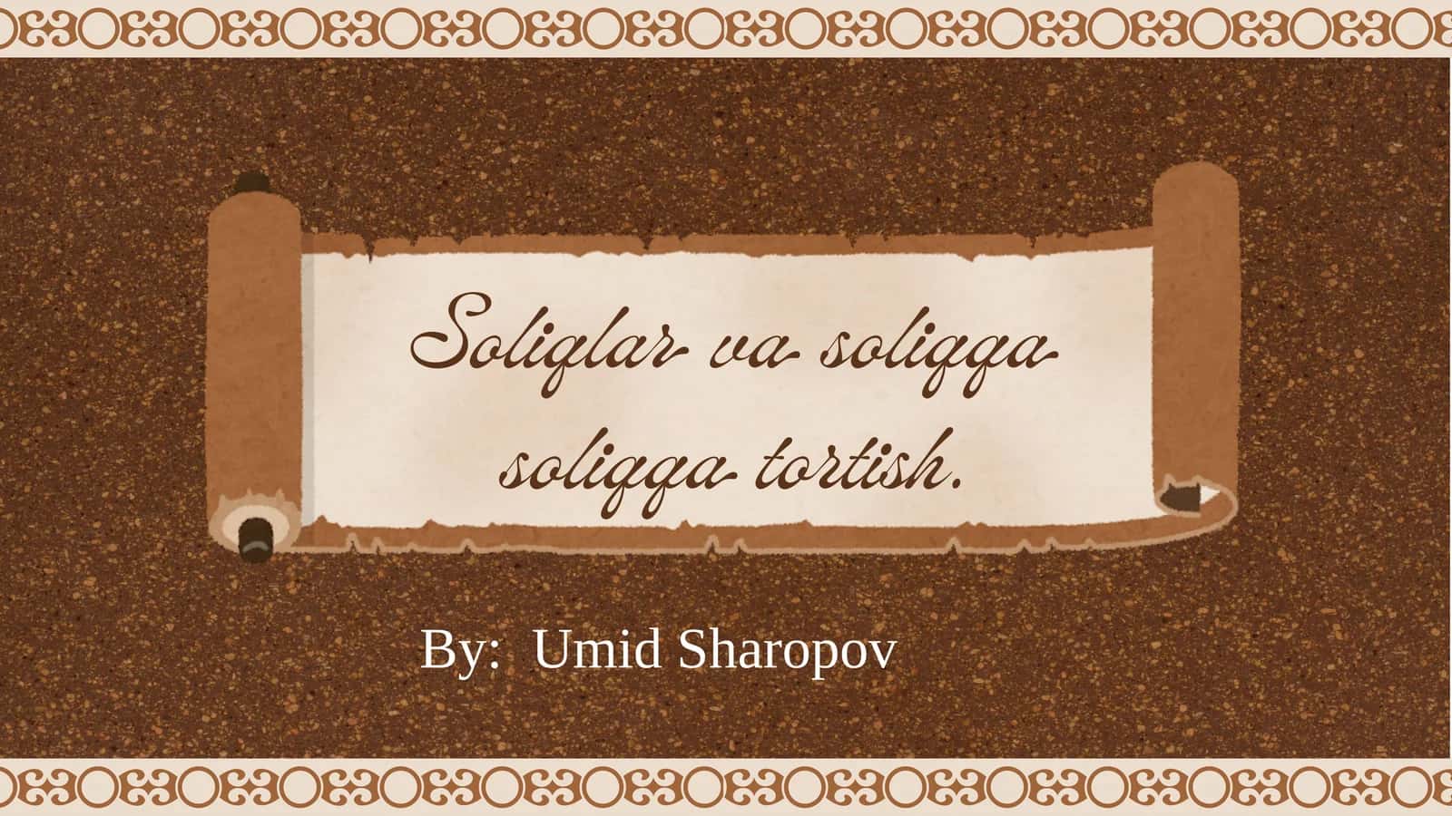 Soliqlar va soliqqa soliqqatortish