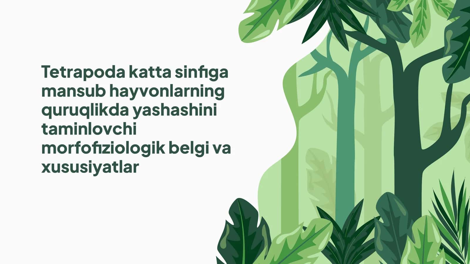 Tetrapoda Katta Sinfiga Mansub Hayvonlarning Quruqlikda Yashashini Taminlovchi Morfofiziologik Belgi va Xususiyatlar