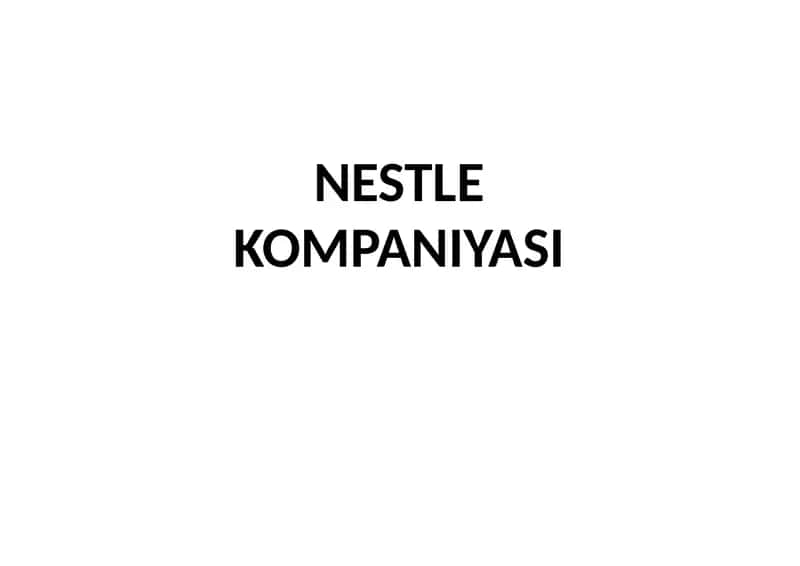 NESTLE KOMPANIYASI