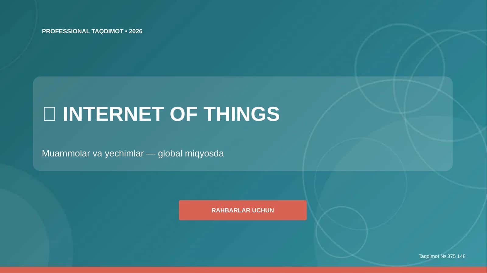 Internet of Things: muammolar va yechimlar (global miqyosda) [rahbarlar uchun]