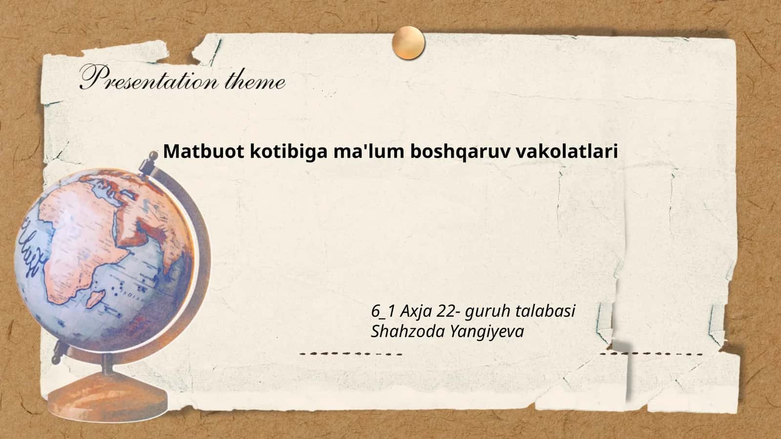 Matbuot kotibiga ma'lum boshqaruv vakolatlari