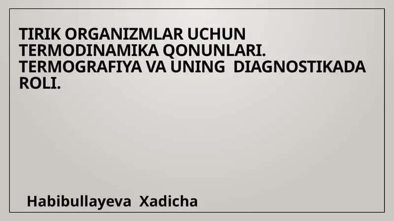 Termografiya va undagi diagnostika
