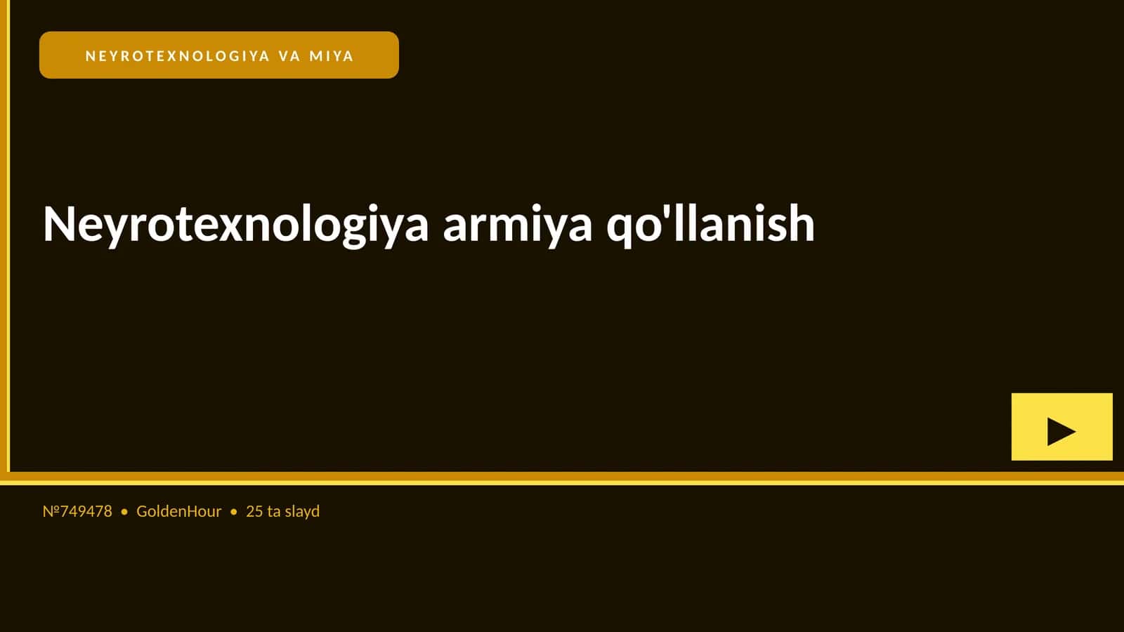 NEYROTEXNOLOGIYA VA MIYA