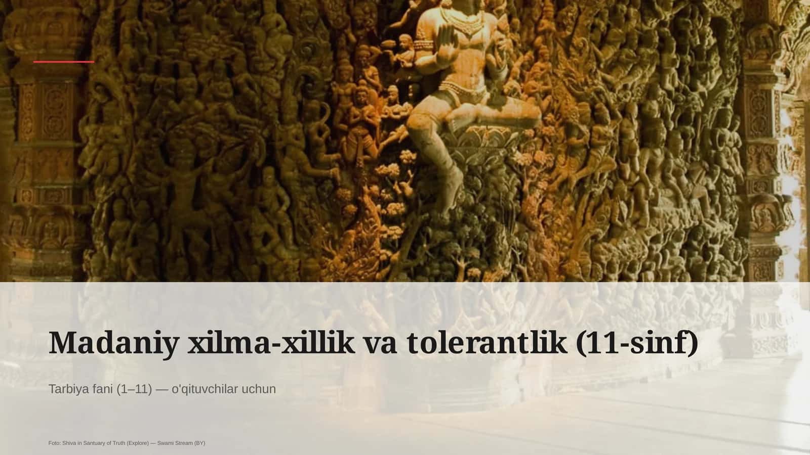 Madaniy xilma-xillik va tolerantlik (11-sinf)