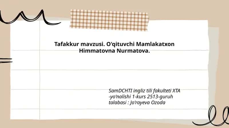 Tafakkur mavzusi