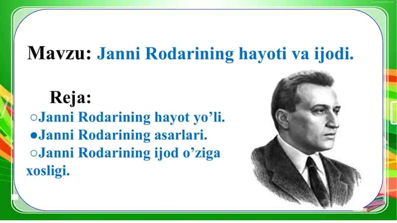 Janni Rodarining hayoti va ijodi