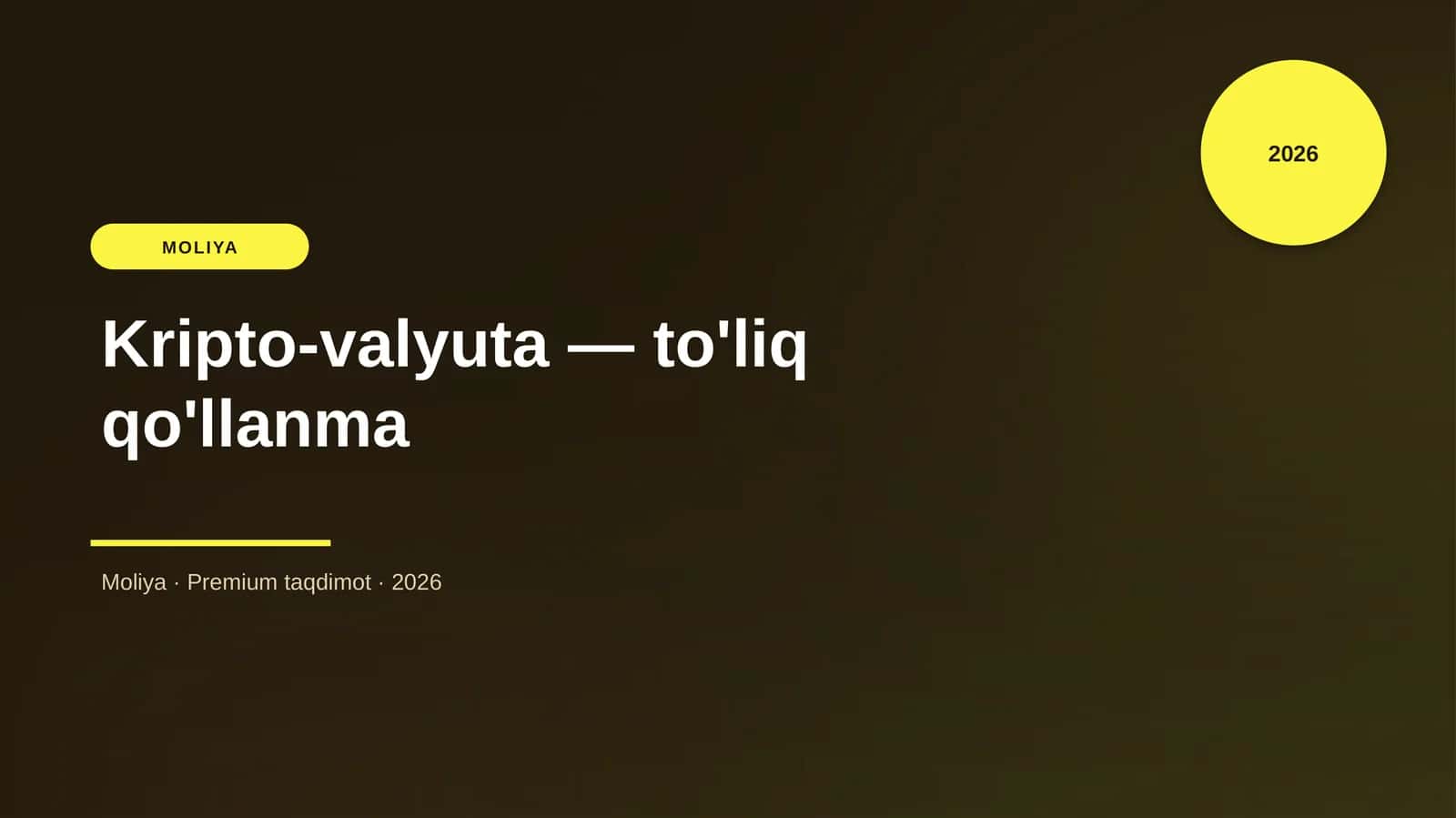 Kripto-valyuta — to'liq qo'llanma
