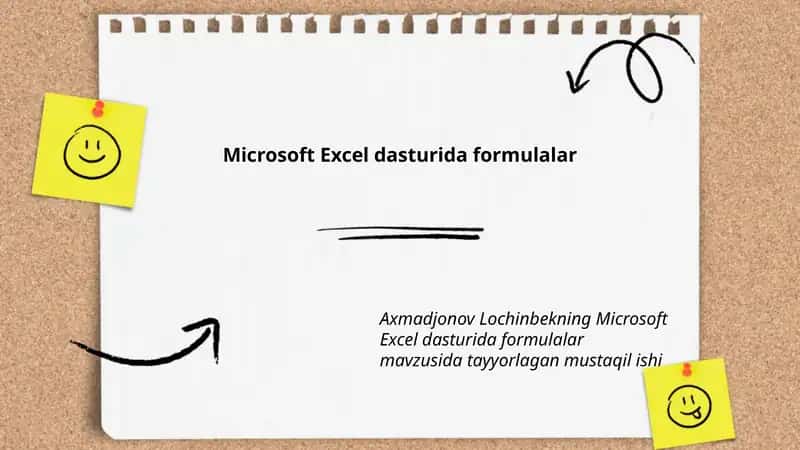 Microsoft Excel dasturida formulalar
