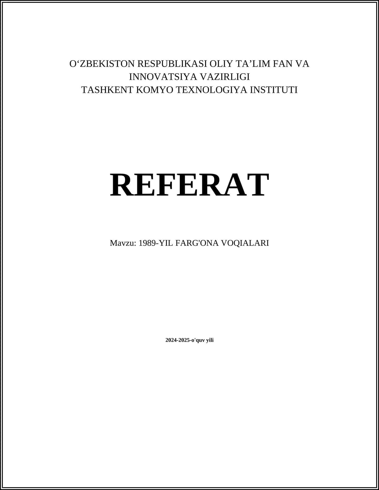 1989-YIL FARG'ONA VOQIALARI