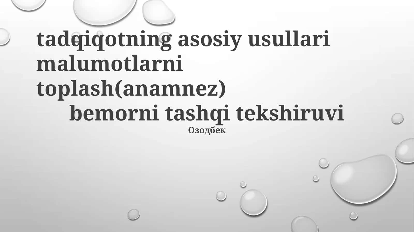 Asosiy tadqiqot usullari