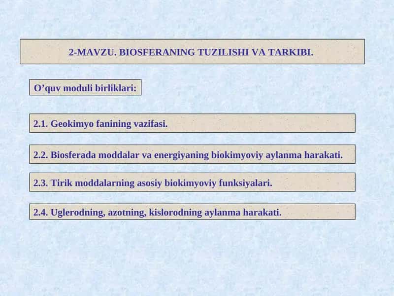 Geokimyo fanining vazifasi