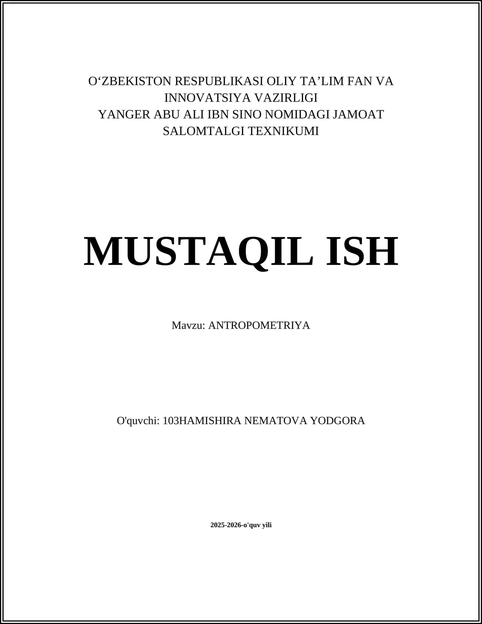 ANTROPOMETRIYA