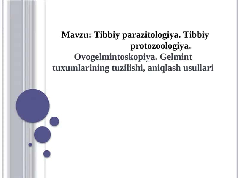 Tibbiy Parazitologiya