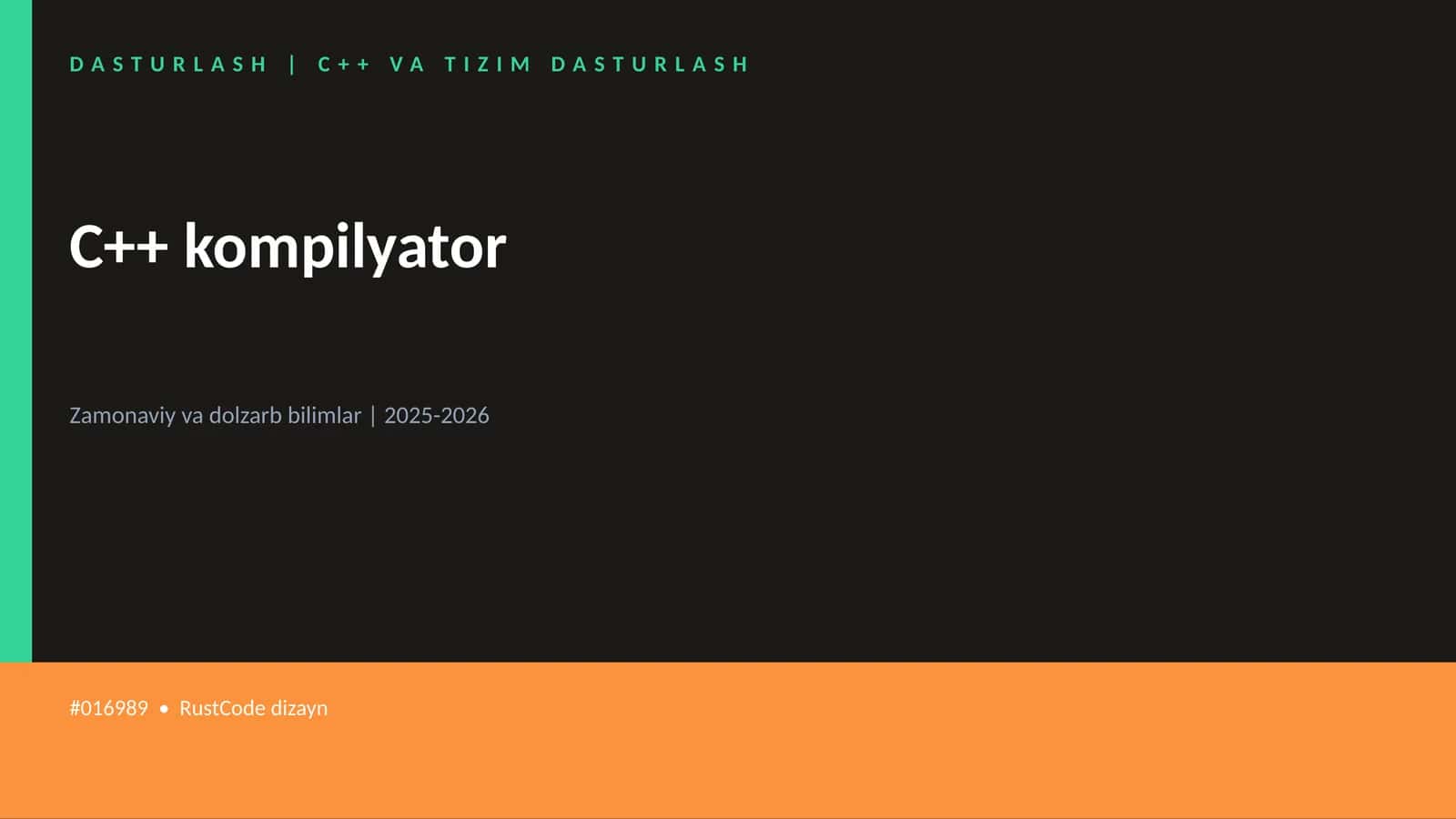 C++ VA TIZIM DASTURLASH
