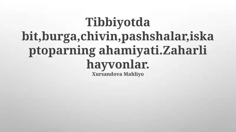 Zaharli Hayvonlar