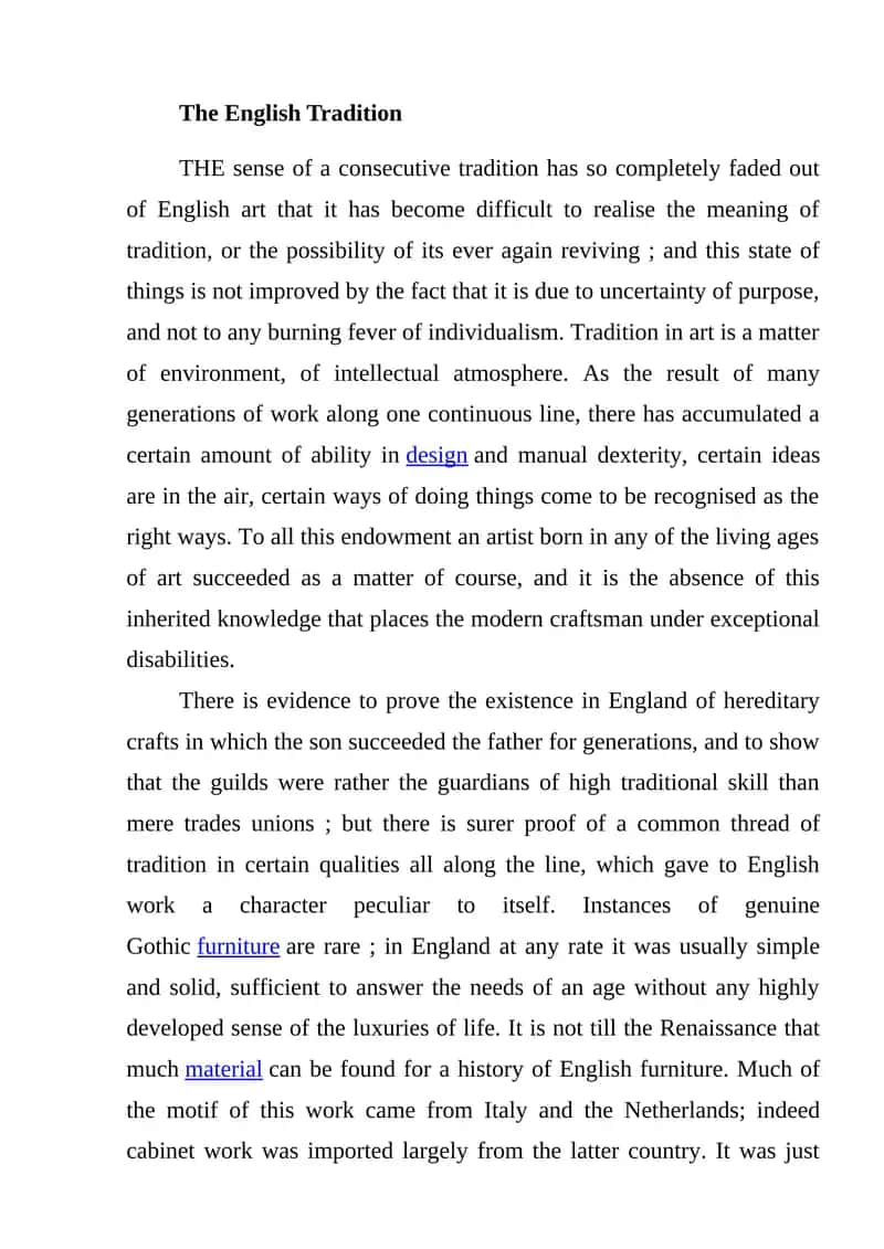 The English Tradition
