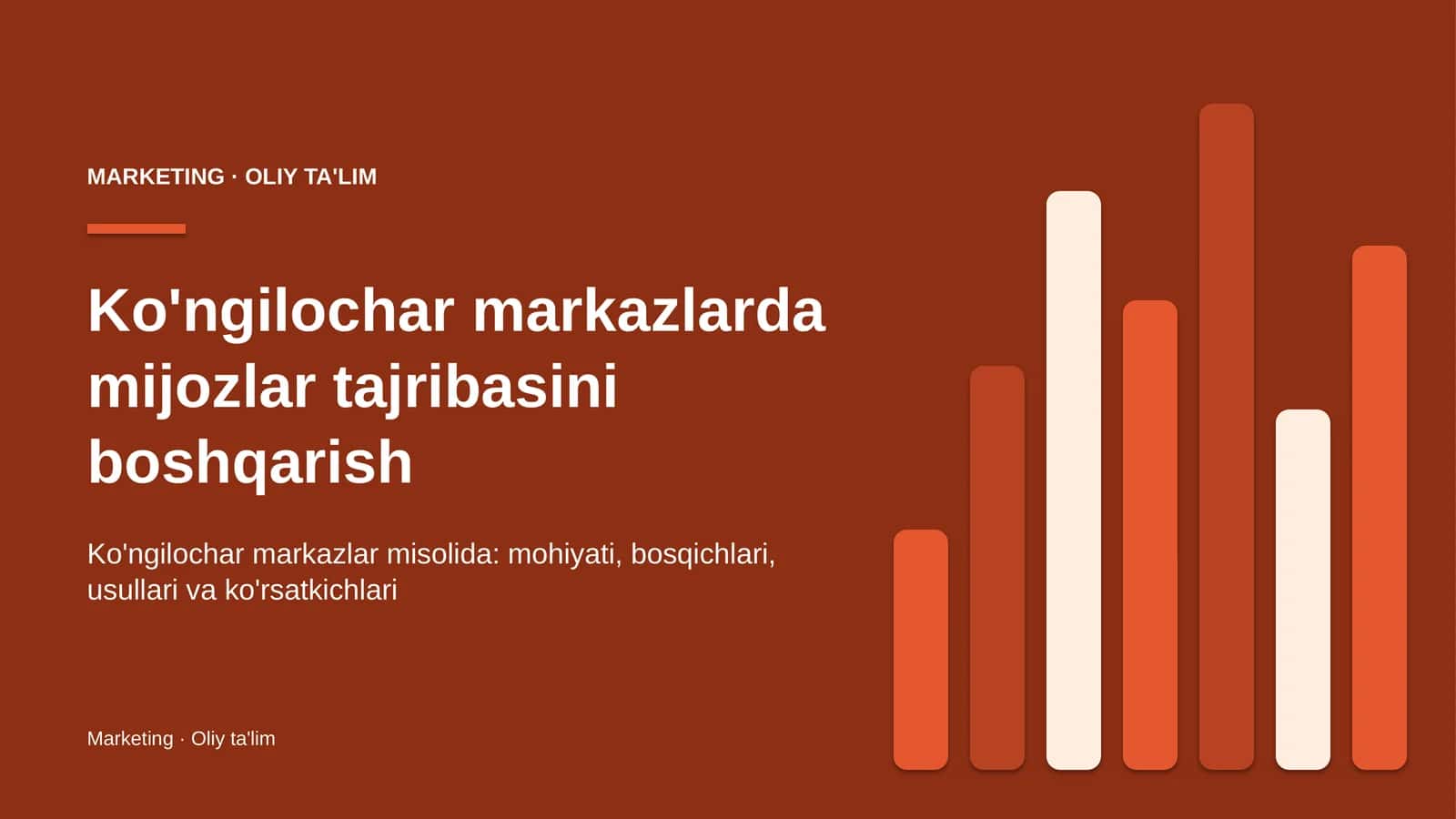 Ko'ngilochar markazlarda mijozlar tajribasini boshqarish