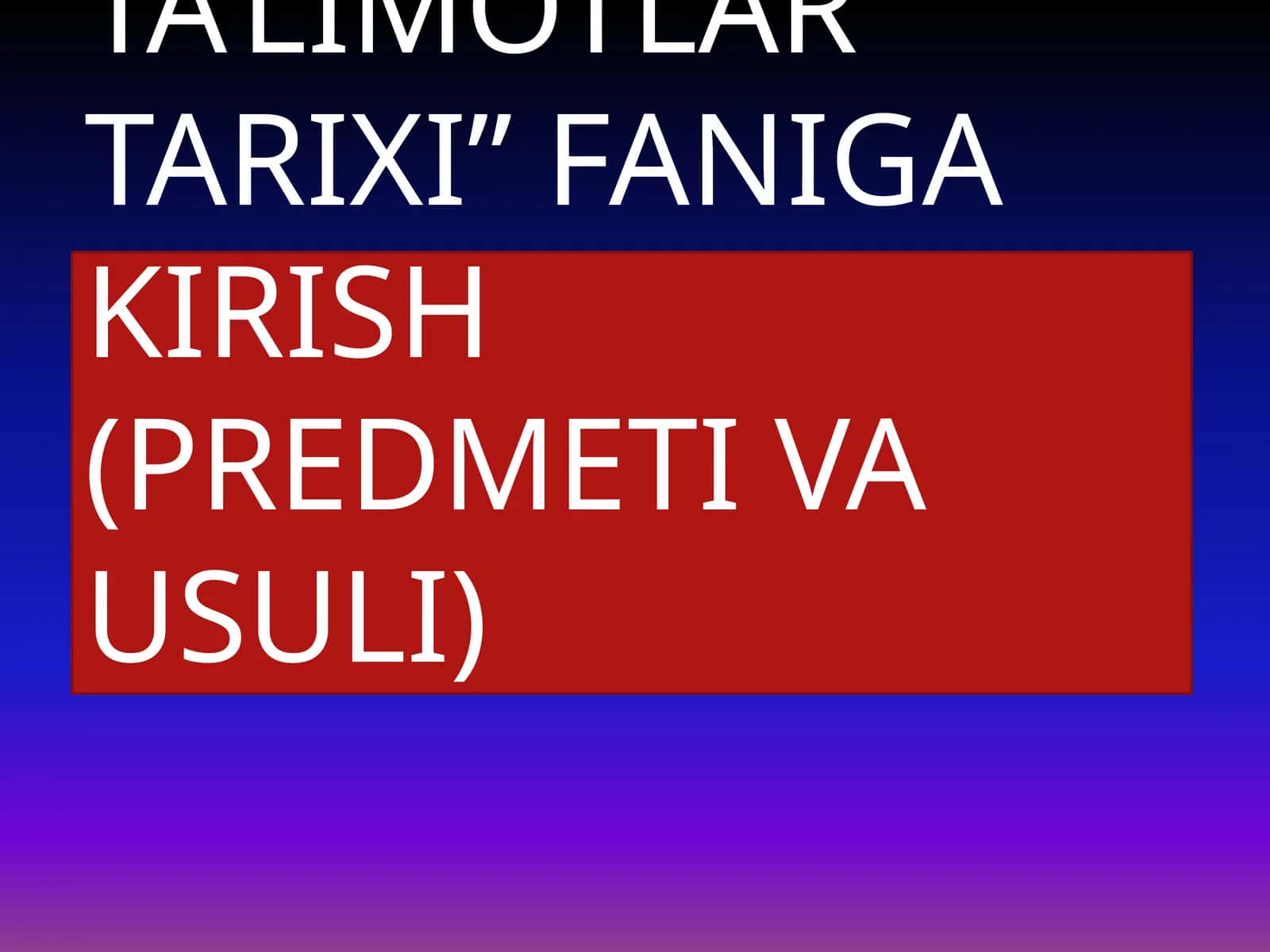 Iqtisodiy Ta'limotlar Tarixi
