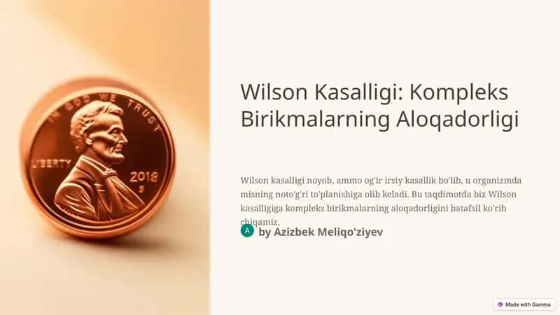 Wilson Kasalligi: Kompleks Birikmalarning Aloqadorligi