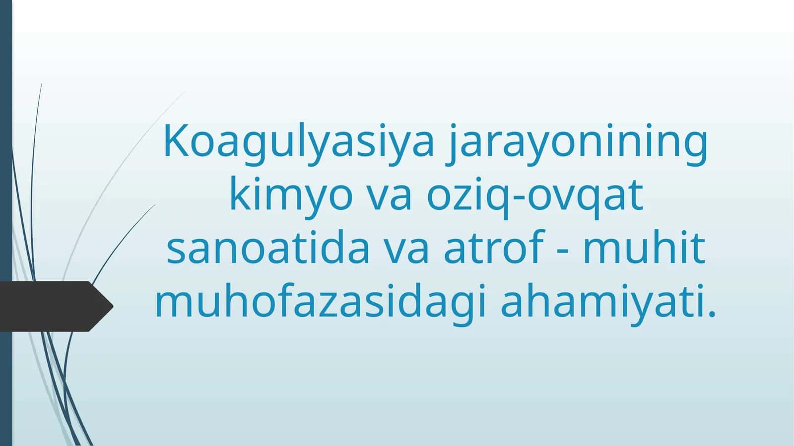 Koagulyasiya jarayonining kimyo va oziq-ovqat sanoatida va atrof - muhit muhofazasidagi ahamiyati.